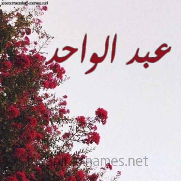 شكل 18 صوره الورد الأحمر للإسم بخط رقعة صورة اسم عبد الواحد Abd-Ewahed